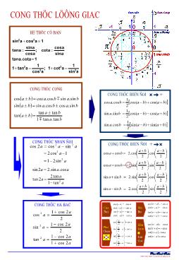 Một số công thức Toán THPT